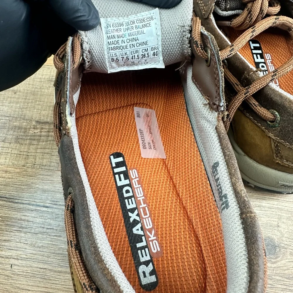 SKECHERS Brown Leather Casual Boat Deck Shoes Size US 8.5 EUR 41
